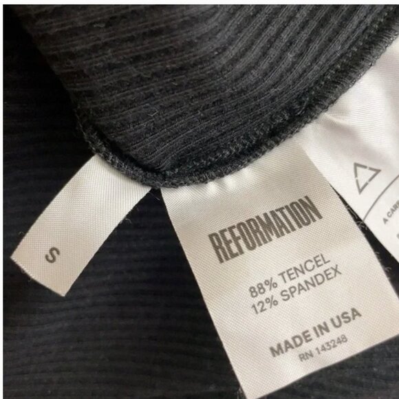 REFORMATION Black Knit Wrap Dress - Picture 7 of 8